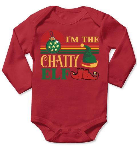 Im The Chatty Elf Matching Christmas Long Sleeve Baby One-Piece