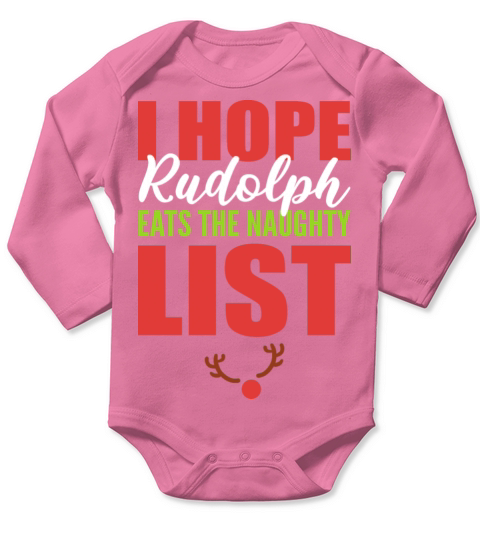 Rudolph naughty list Bad and Spicy Gift Long Sleeve Baby One-Piece