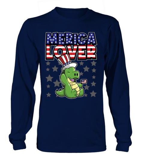 Merica Lover Happy 4th of July Alligator USA Women's Long Sleeve