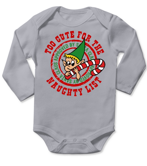 Too Cute Naughty List Long Sleeve Baby One-Piece