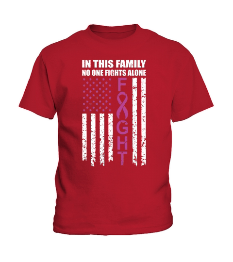 No One Fights Alone Hodgkin Lymphoma Awareness US Flag Kids T-Shirt