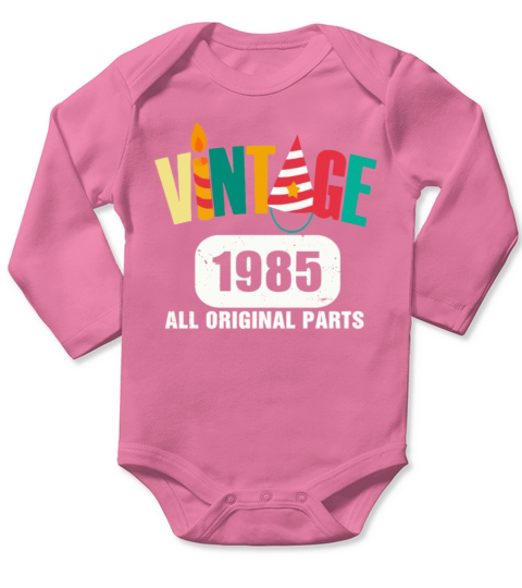 Vintage 1985 All Original Parts Long Sleeve Baby One-Piece