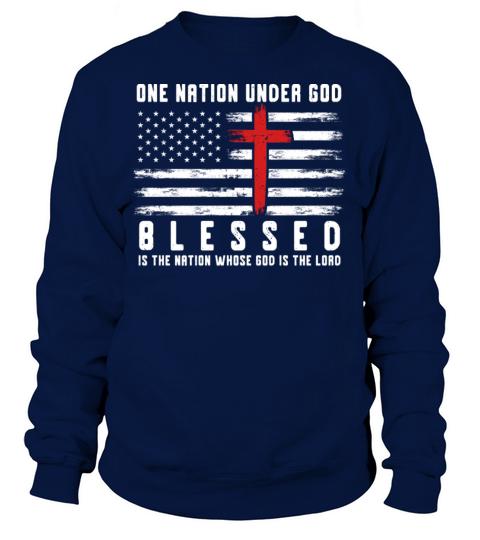 One nation under God Blessed Christian Men's Sweatshirt