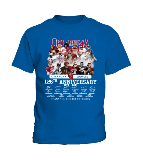 oklahoma 126th anniversary 1895-2021 signature thank you for the memories Kids T-Shirt