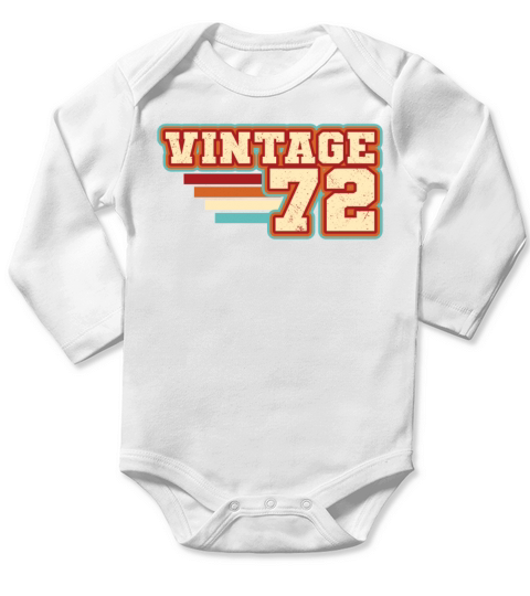 50th Birthday Born in 1972 Vintage 1972 Long Sleeve Baby One-Piece