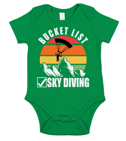 Bucket List Sky Diving Short Sleeve Baby One-Piece
