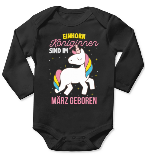 Unicorn Lover March Birthday Long Sleeve Baby One-Piece