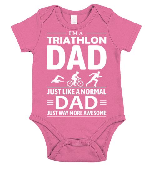 Swim Bike Run Triathlon Triathlete Dad Fathers day Short Sleeve Baby One-Piece