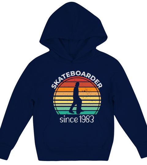 Skateboarder 1983 Birthday Gift Kids Hoodie
