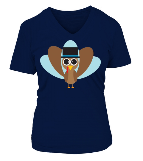 Cute Blue Turkey Women's V-Neck T-shirt