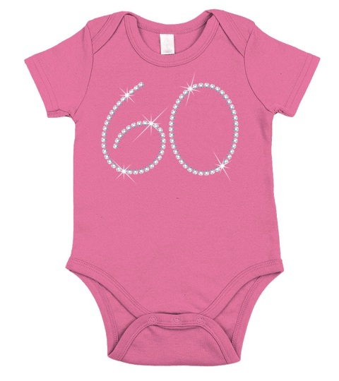 Faux Rhinestone 60th Birthday Short Sleeve Baby One-Piece