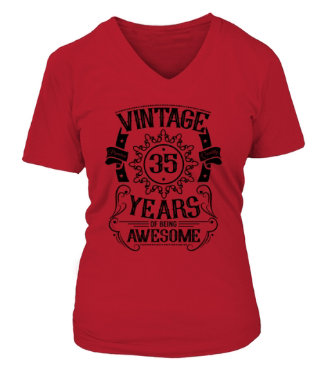 35th birthday gift ideas vintage women men Women's V-Neck T-shirt
