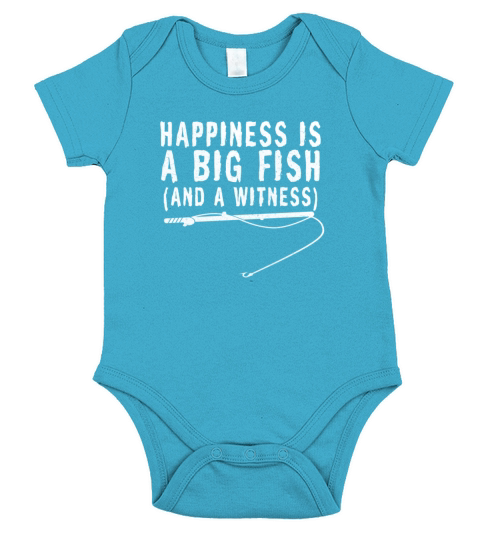 Happiness is A Big Fish & A Witness Short Sleeve Baby One-Piece