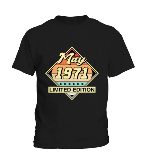 50th Birthday May Gift Vintage 1971 50 Years Kids T-Shirt