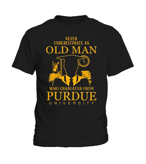 Old Man- Graduated From Purdue University Kids T-Shirt