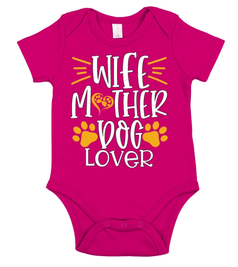 Best Wife Mom Dog Lover Short Sleeve Baby One-Piece