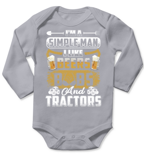 simple man i like beers boobs and tractors sexy la Long Sleeve Baby One-Piece