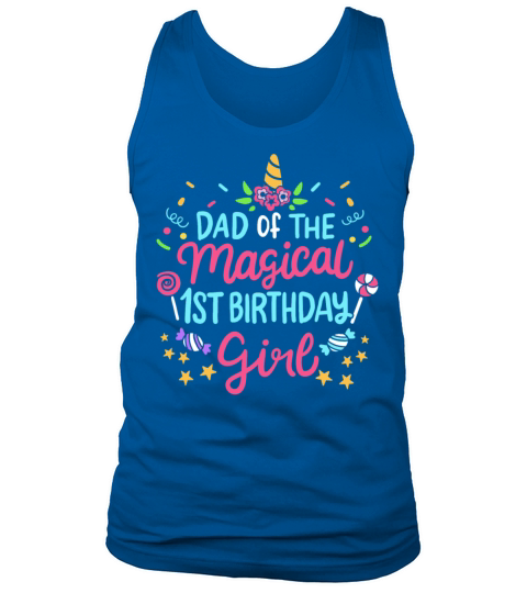 1st Birthday Dad Unicorn Tank Top Unisex