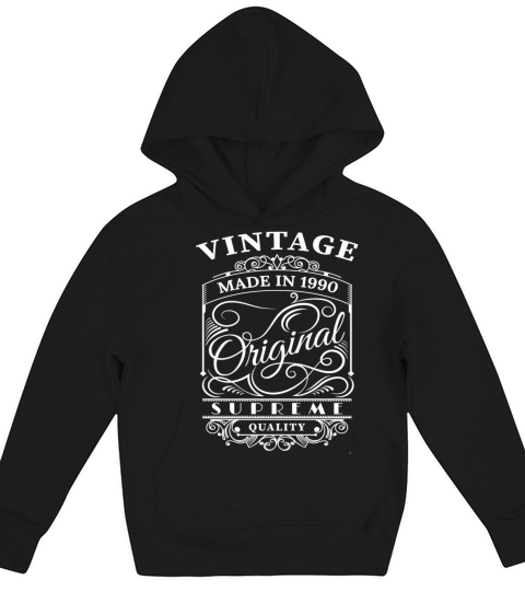 Vintage Made in 1990 Original Kids Hoodie