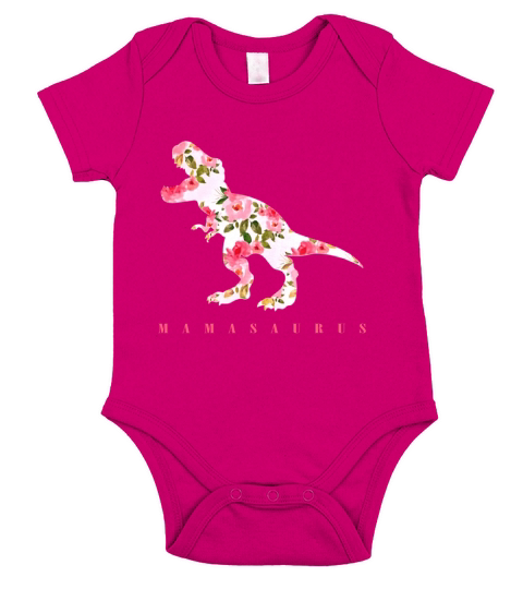 Mamasaurus With Floral Dinosaur shirt - Ladies Flowy Tank Short Sleeve Baby One-Piece
