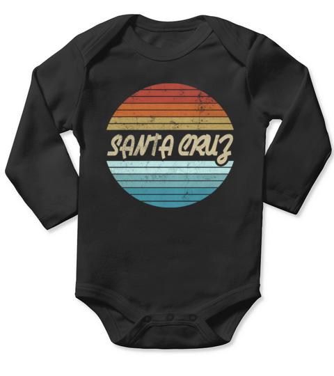 Santa Cruz California Sunset 70s 80s Long Sleeve Baby One-Piece