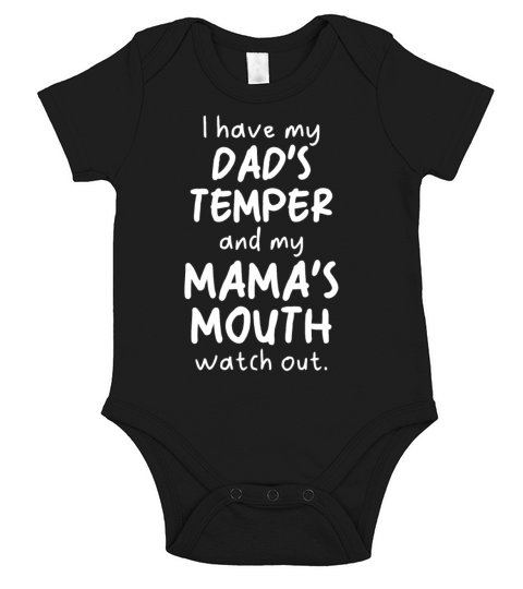I Have My Dads Temper And My Mamas Mouth Watch Short Sleeve Baby One-Piece