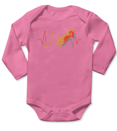 Barrel Racing Heartbeat Retro Vintage Heart Rate Long Sleeve Baby One-Piece
