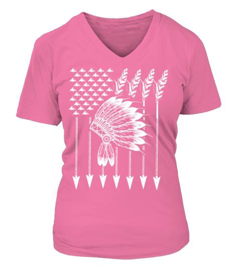 Cool Native American Arrow And Teepee Flag Shirt F Women's V-Neck T-shirt