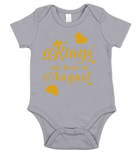 Kings Are Born In August Short Sleeve Baby One-Piece
