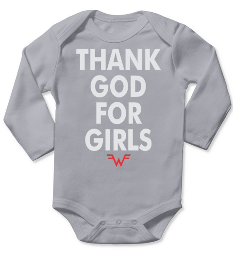 Thank God For Girls Weezer Long Sleeve Baby One-Piece