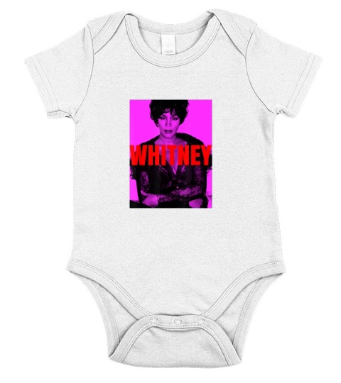 Whitney Houston Official Hot Pink Red Shirt Short Sleeve Baby One-Piece
