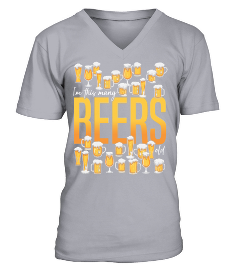 Beer Lover Im This Many Beers Old Men's V-Neck T-shirt