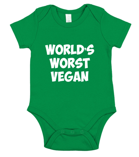 Worlds Worst Vegan Vegetarian Meat Lover T-Shirt T-Shirts Short Sleeve Baby One-Piece