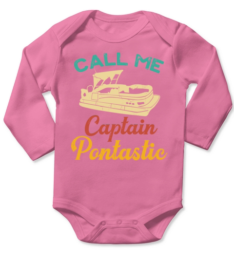 Pontoon Boat Captain Pontastic Fathers Day Gift Long Sleeve Baby One-Piece