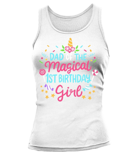 1st Birthday Dad Unicorn Tank top Woman