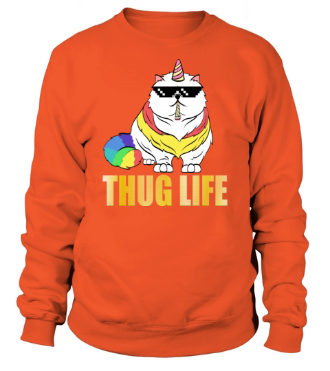A Cool Thug Life Tee For Gangster "Unicorn Cat Men's Sweatshirt