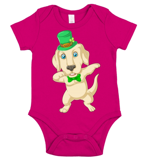 dabbing labrador st patricks day Short Sleeve Baby One-Piece