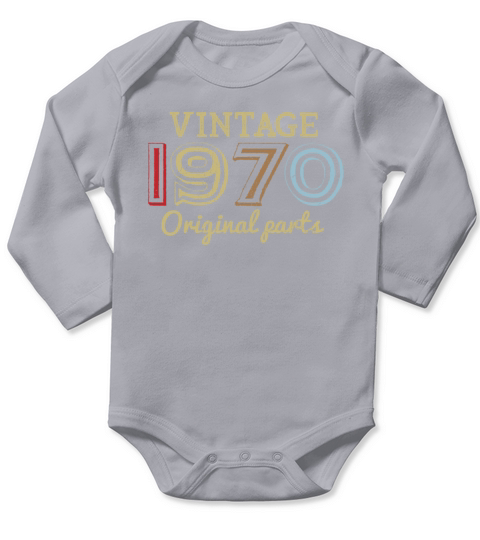 50th birthday Retro 70s 1970 Vintage Gifts Long Sleeve Baby One-Piece