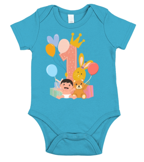 Birthday Baby - 1st Birthday Short Sleeve Baby One-Piece