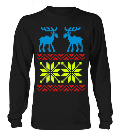 Moose Pattern Christmas Sweater Women's Long Sleeve