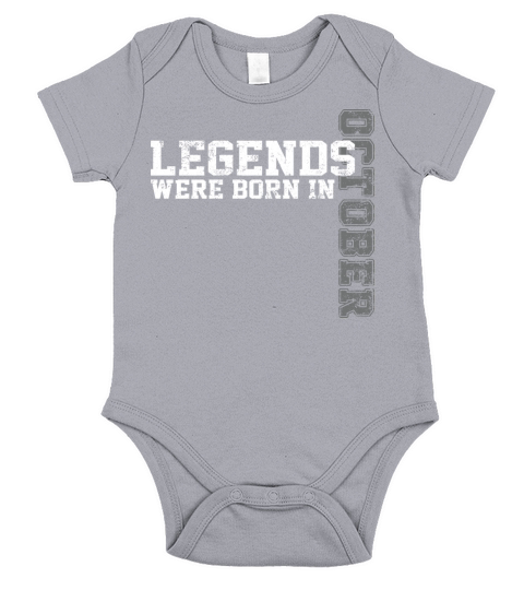 Legends Are Born in October Awesome Birthday Short Sleeve Baby One-Piece