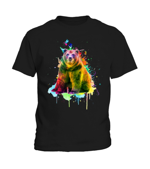 Funny Bear Brown Bear Watercolour Gift Kids T-Shirt
