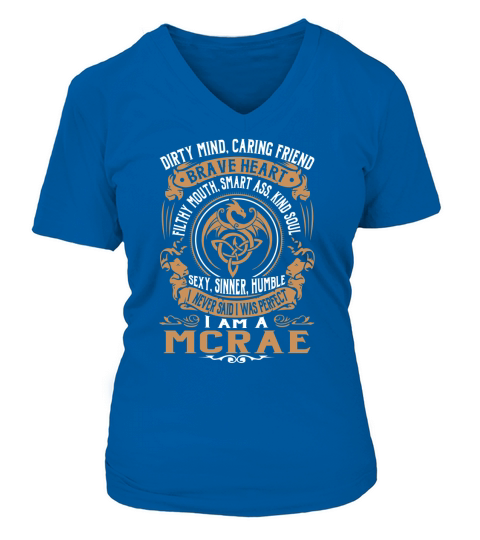 MCRAE Brave Heart Dragon Name Shirts V-neck T-Shirt Woman