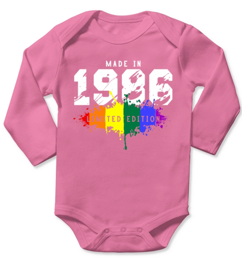 1986 Birthday Gay LGBT Long Sleeve Baby One-Piece