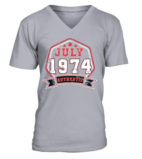 July 1974 Vintage Gift Idea Men's V-Neck T-shirt