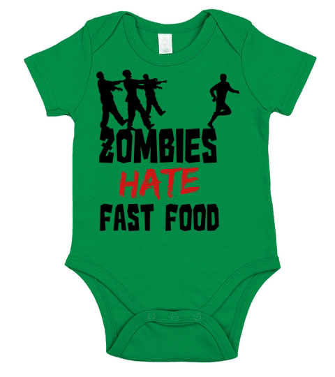 Zombies Hate Fast Food Short Sleeve Baby One-Piece