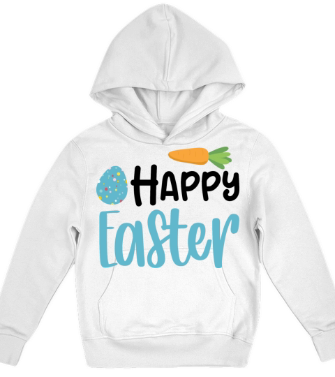Happy Easter Carrot Blue Egg Kids Hoodie