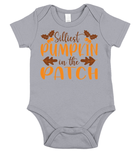 Silliest pumpkin in the patch orange Pumpkin Short Sleeve Baby One-Piece