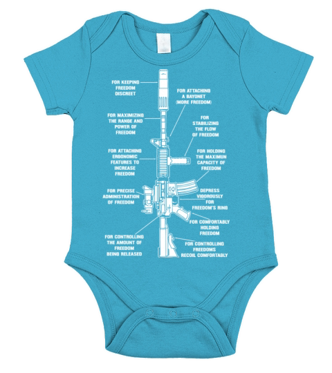 Gun - For keeping freedom discreet awesome t - shi Short Sleeve Baby One-Piece