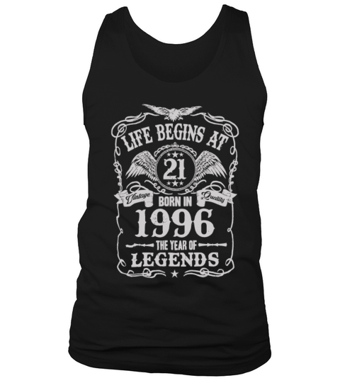 Born In 1996 Year of Legends 21st Birthday Men's Tank Top